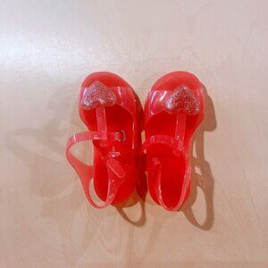 EUC Old Navy pink jelly glitter heart sandals